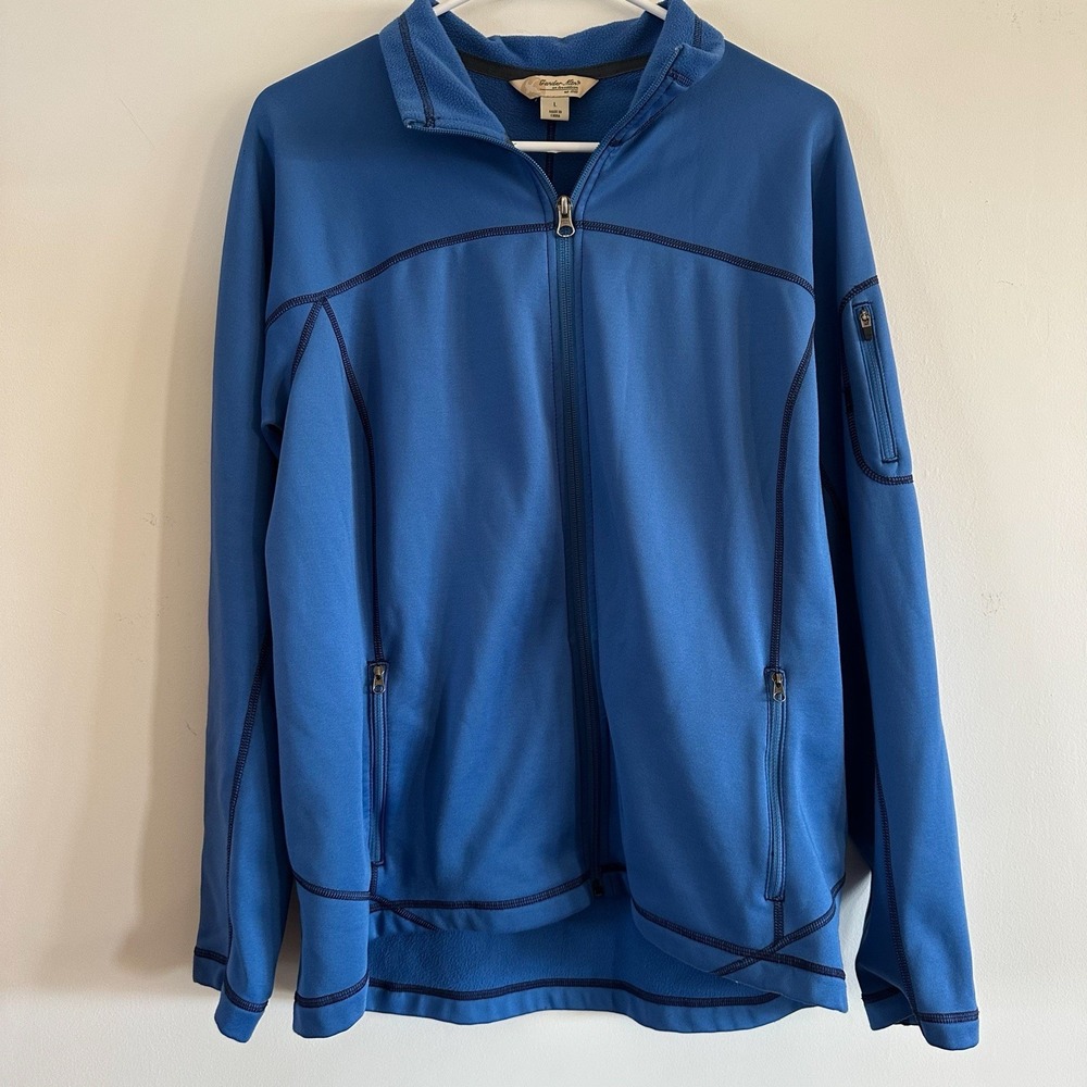 Women's Gander‎ Mountain Blue Full Zip Fleece Light Jacket Large Hiking Outdoors